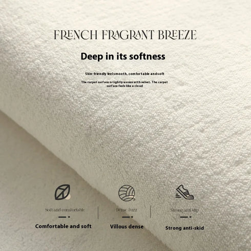 Cashmere Imitated French Oval Bed Rug for Living Room and Study, Dirt Resistant Non-Slip Carpet