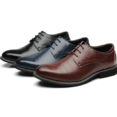 Elegant Pointed Toe Oxfords for Men - Soft Bottom Business Casual Formal Dress Shoes for Office, Weddings, and Parties
