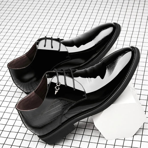 Elevator Dress Shoes for Men Patent Leather Heighten Formal Oxfords