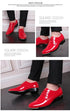 Elegant Oxford Dress Shoes for Men - Luxurious Patent Leather Formal Footwear for Weddings and Office Events, Sizes 38-48, Soft Rubber Outsole and Pointed Toe Design