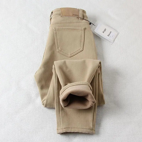 Winter Thicken Plus Velvet Harlem Jeans Women Denim Trouser