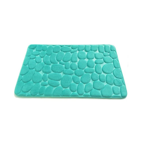 Cobblestone Embossed Memory Foam Bathroom Mat Non-Slip Carpet for Shower Room