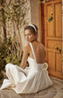 Simple Wedding Dresses With Pockets Long Satin Spaghetti Straps Gowns