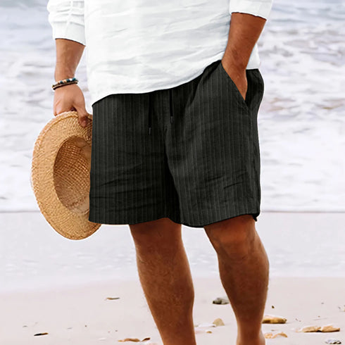 Men's Casual Beach Shorts - Solid Color Loose Fashion Pants