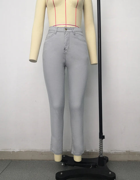 Casual Slim Fit High Waist Elastic Denim Pencil Pants for Women - Perfect for Fall Outfits with Jeans in All Seasons, S-3XL Sizes Available