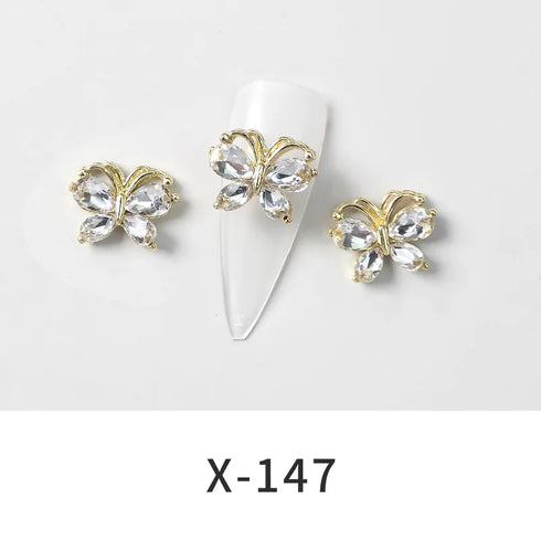 10pcs Devil's Blue Eye Nail Charms with Glitter Rhinestones for Stunning Nail Art Decoration and Manicure Accessories