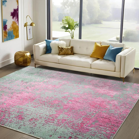 Faux Cashmere Printed Carpet Abstract Collection Soft Modern Rugs for Living Room and Bedroom Home Decor