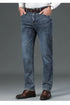 Men's High Waist Fit Straight Jeans Classic Vintage Cotton Trousers