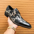 Elegant Handmade Oxford Dress Shoes for Men – Luxury Formal Leather Wedding Party Footwear with Buckle Strap and Pointed Toe Design