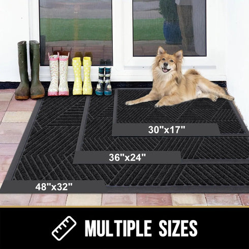Absorbent Low Profile Entryway Rug Non-Slip Washable Welcome Mat for Heavy Duty Use
