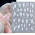 5D Embossed Nail Art Stickers - Semi-Transparent White Bowknots Adhesive Sliders for Creative Manicure Decorations and Nail Art Accessories