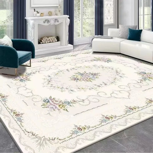 French Retro Persian Carpet Non Slip Mat for Living Room and Bedroom Rug