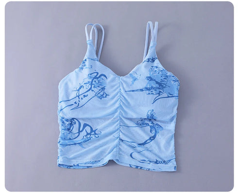 Yoga Bra Women’s Beauty Back Halter One-Piece Chest Pad Sports Crop Top