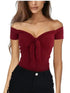 2024 euro-n spring and summer lady pure color V-neck elegant beach party slim T-shirt