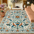 American Pastoral Style Flora Fauna Print Area Rug for Living Room and Bedroom Decor