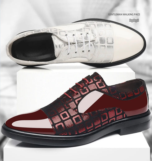 Elegant Men's Dress Shoes for Formal Occasions - Stylish PU Leather Slip-On Business Footwear for Weddings and Parties