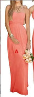 A-Line Chiffon Bridesmaid Dresses Elegant Floor-Length Sleeveless Gown For Wedding Party Occasion