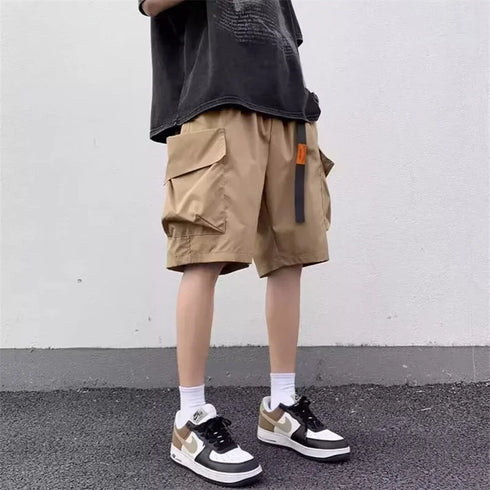 Summer Men's Functional Cargo Shorts Multi-Pocket Baggy Gym Shorts Streetwear Bermuda