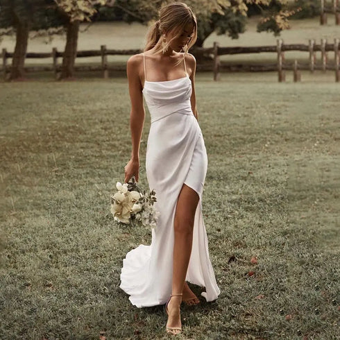 Customized Simple Sexy Wedding Dresses Boho Bridal Gowns