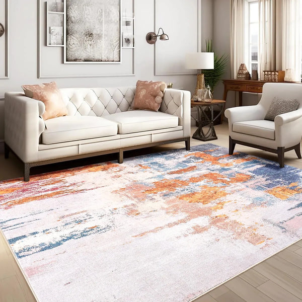 Modern Abstract Fluffy Area Rug for Living Room and Bedroom Home Decor