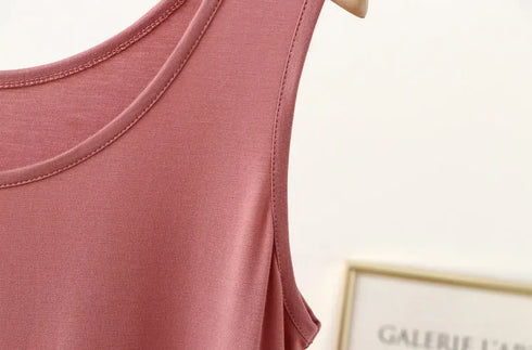 Plus Size Women's Modal O-Neck Tank Tops - Summer Casual Sleeveless T-Shirts for XL to 6XL - Thin Loose Solid Color Camisole for Everyday Wear
