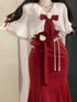 French Vintage Fairy Mermaid Dress Women Lace Midi Dress