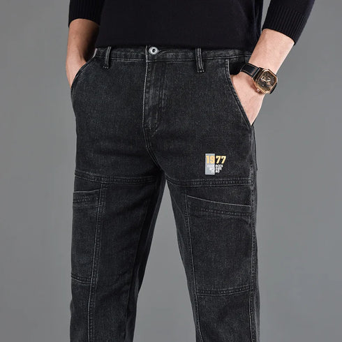 Men's Jeans Straight Cut Casual Fit With Fashion Print Jeans