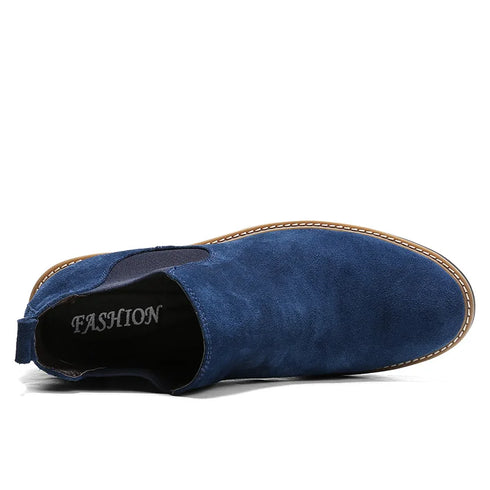 Casual Men's Chelsea Boots - Stylish Slip-On Cow Suede Leather Footwear for Everyday Wear