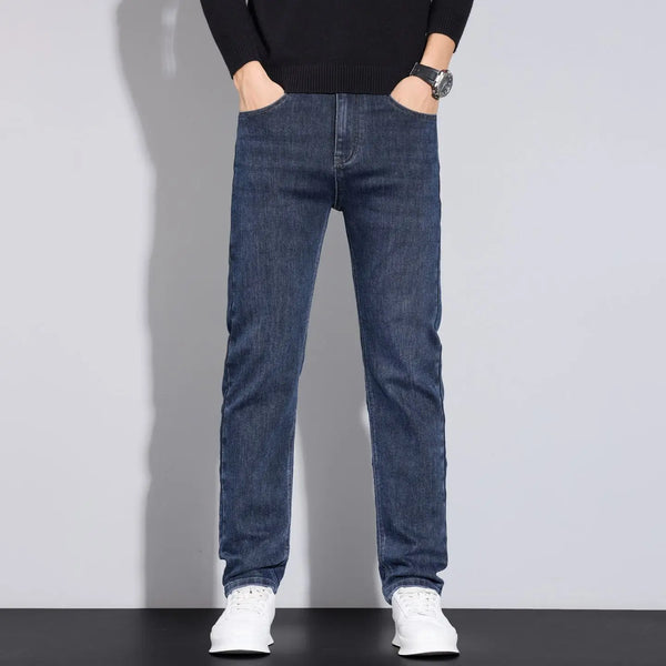Casual Straight Denim Jeans For Men, Men's Jeans With Stretch Fit