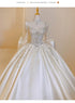 Sweet Square Collar Satin Wedding Dress Plus Size Ball Gown