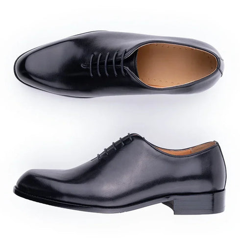 Men's Leather Casual Oxford Shoes Comfortable Lace-Up Business Footwear
