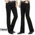 Male Bell Bottom Denim Trousers Slim Black Boot Cut Jeans Casual Business Flares Pants