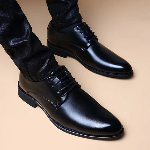Men's Dress Shoes Casual Style Lace-Up Pointed Design Ideal for Weddings and Business Events