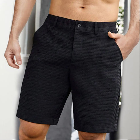 Men's Summer Quarter Pants Solid Color Casual Pants Shorts