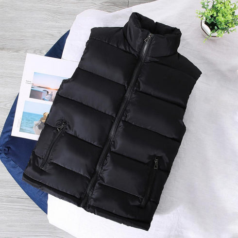 Men's Thermal Sleeveless Padded Vest - Casual Outdoor Body Warmer for Hiking and Winter Wear, Stylish and Functional Down Cotton Jacket, Windproof Design, Perfect for Autumn and Winter Adventures