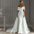 White Detachable Trailing Wedding Dress Mermaid Off the Shoulder Gowns