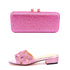 Party Wedding Shoes Women Shoes Bag Set Rhinestone Crystal Summer Fashion Slippers