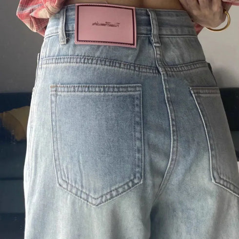 Baggy Wide Leg Jeans For Women Loose Fit Streetwear Denim Pants Vintage Punk Skater Style