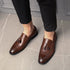 Luxury Black Low Heeled Tassels Loafers for Men Business Dress Shoes