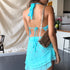 Sexy Halter Lace See-Through Crop Top for Women - Trendy Backless Party Club Vest Tank Top, Y2K Fashion Essential for Summer Wardrobe