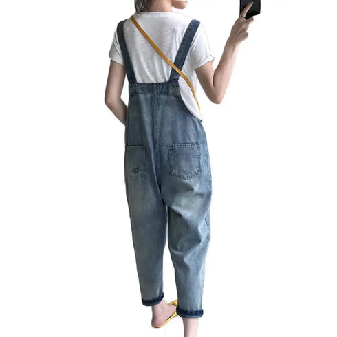 Casual Denim Overalls for Women - Summer Loose Trousers with Pockets, Perfect for Everyday Wear and Stylish Jeans Outfit Inspiration