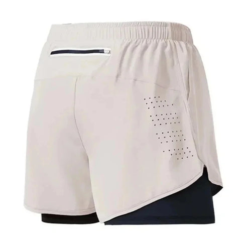 Men Fitness Built-in Pocket Sports Shorts 2 In 1 Quick Dry Outdoor Running