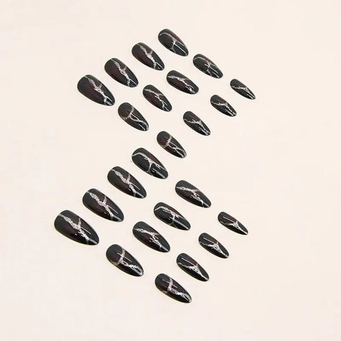 24 Piece French Minimalist Gold Nail Set with Jelly Gel and Nail File for Elegant Nail Art