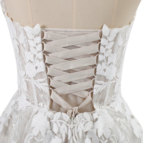 Sparkling Lace Sweetheart Wedding Dress for Women - Elegant Bridal Gown A-Line