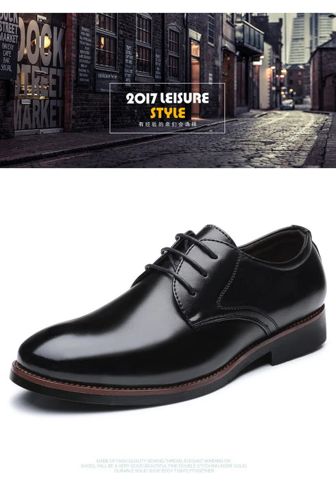 Men Breathable Leather Shoes Soft Sole Business Casual Footwear