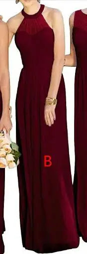 A-Line Chiffon Bridesmaid Dresses Elegant Floor-Length Sleeveless Gown For Wedding Party Occasion