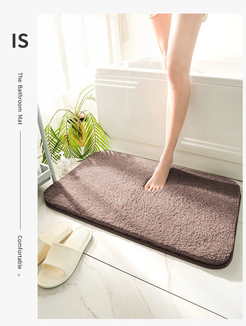 Soft Plush Bathroom Carpet Non-Slip Absorbent Floor Mat Thick Rug