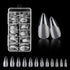 120Pcs Clear Frosted Stiletto, Almond, and Square Fake Nails - Full Coverage Gel X Coffin Manicure Tips for Stunning Autumn Nails