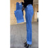 Elastic Waist Jeans For Women High Waist Wide Leg Denim Pants Loose Fit Casual Trousers