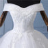 Ball Gown Wedding Dress With Train Elegant Embroidery Lace Beading Appliques Floral Pearls